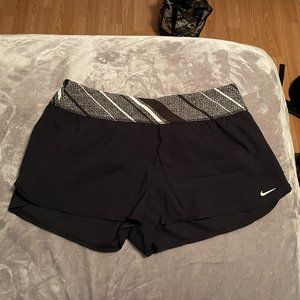 Nike Women's Athletic Shorts | Size: S | Color: Black with patterned waist band